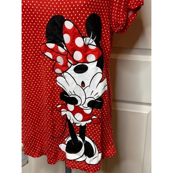 Disney Parks Red White Polka Dot Minnie Peek-A-Boo Shirt, Size Large - Picture 2 of 5